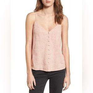 BP Nordstrom Light Pink Button Front Linen Camisole Size XXL